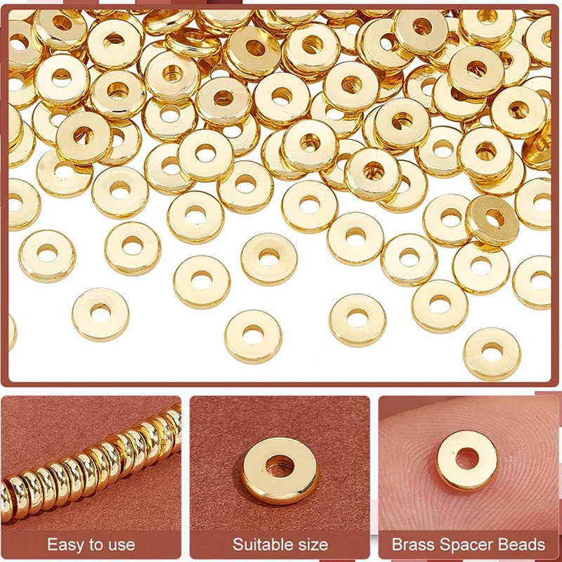 200PCS DIY Spacer Beads For Handmade Necklaces Bracelets Jewelry Making Flat Disc Beads Perfect For Crafting Projects