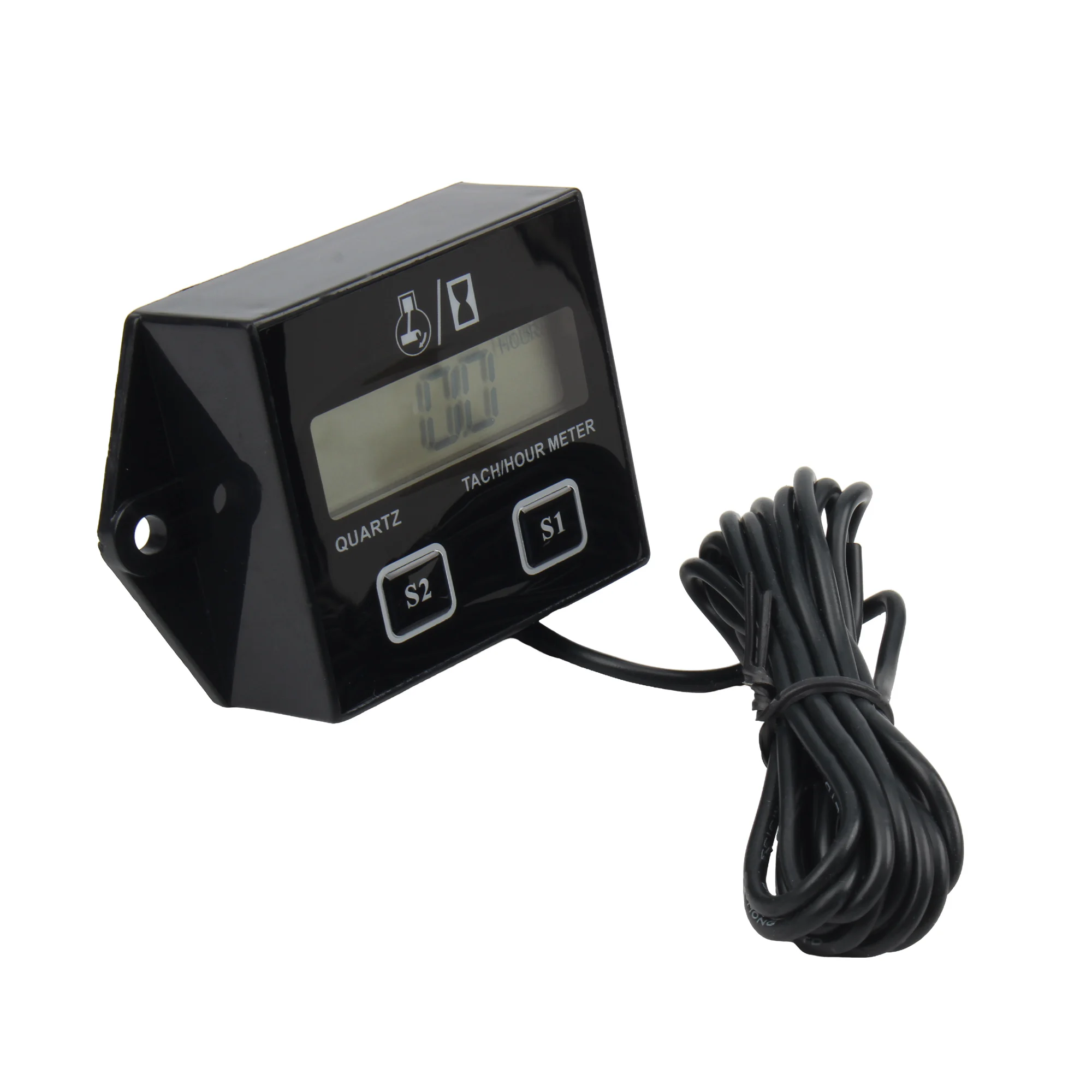 Motorcycle Digital Engine Tach Hour Meter 0-9999 LCD Display Waterproof for Moto Marine Pit Bike Boat Motocross Accessories