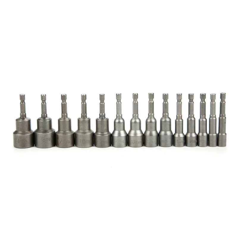 Power tool accessories hexagon socket 14pc combination nut drill socket nut