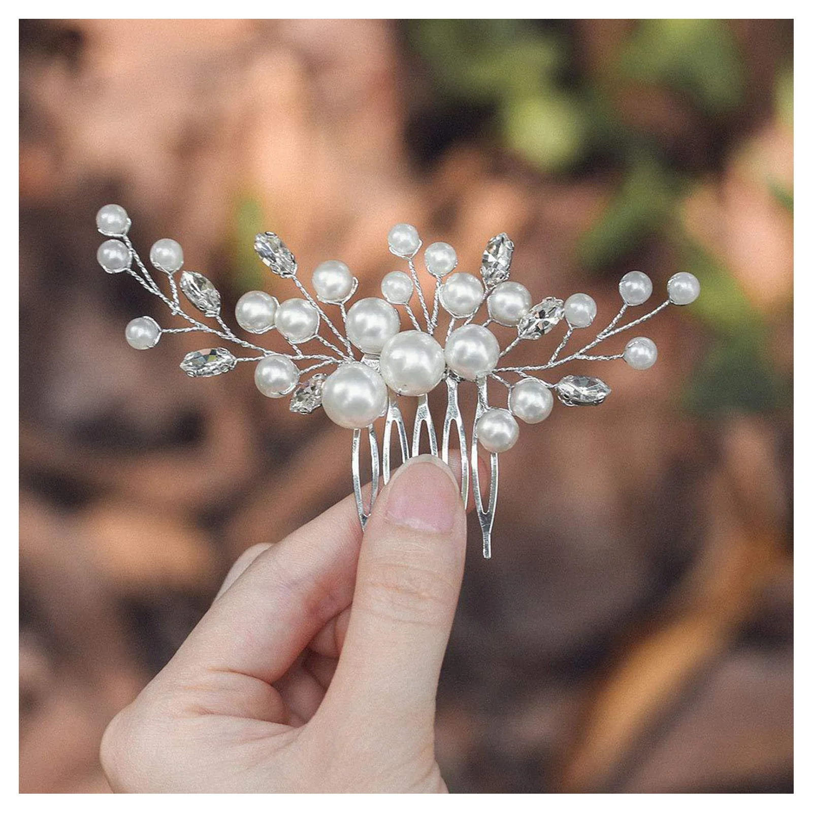 Свадебные гребни для волос ручной работы с искусственным жемчугом/блестящий декор со стразами, украшения для невесты, ювелирные изделия, женские вечерние заколки для волос