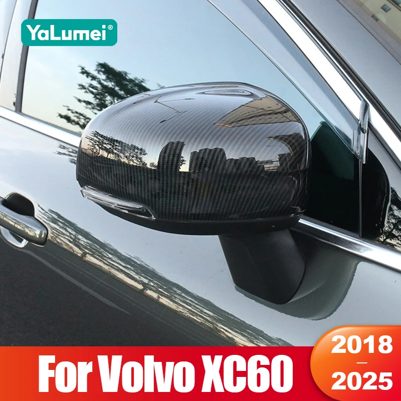 

For Volvo XC60 2018 2019 2020 2021 2022 2023 2024 2025 Car Rearview Mirror Side Cover Shell Trim ABS Carbon Fiber Accessories