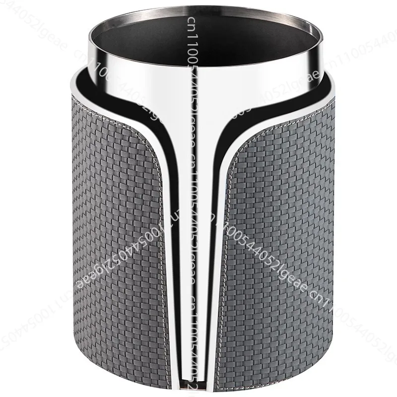 

Light luxury leather trash can, home living room, kitchen, large capacity lidless trash can, high-end office waste paper basket