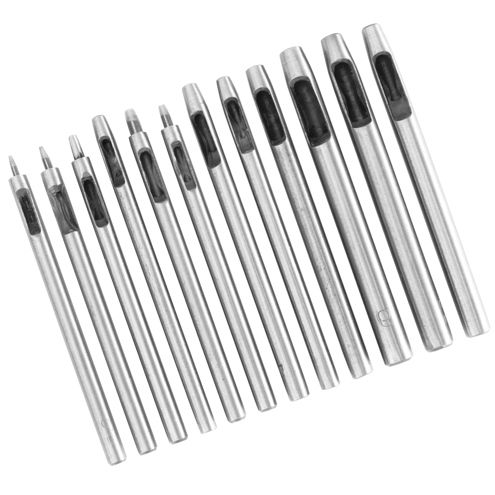 

12 pcs Hole Punch Grommet Tool Kit Belt Puncher Premium Cutter Craft Tools Equipment Round Hollow Different Sizes