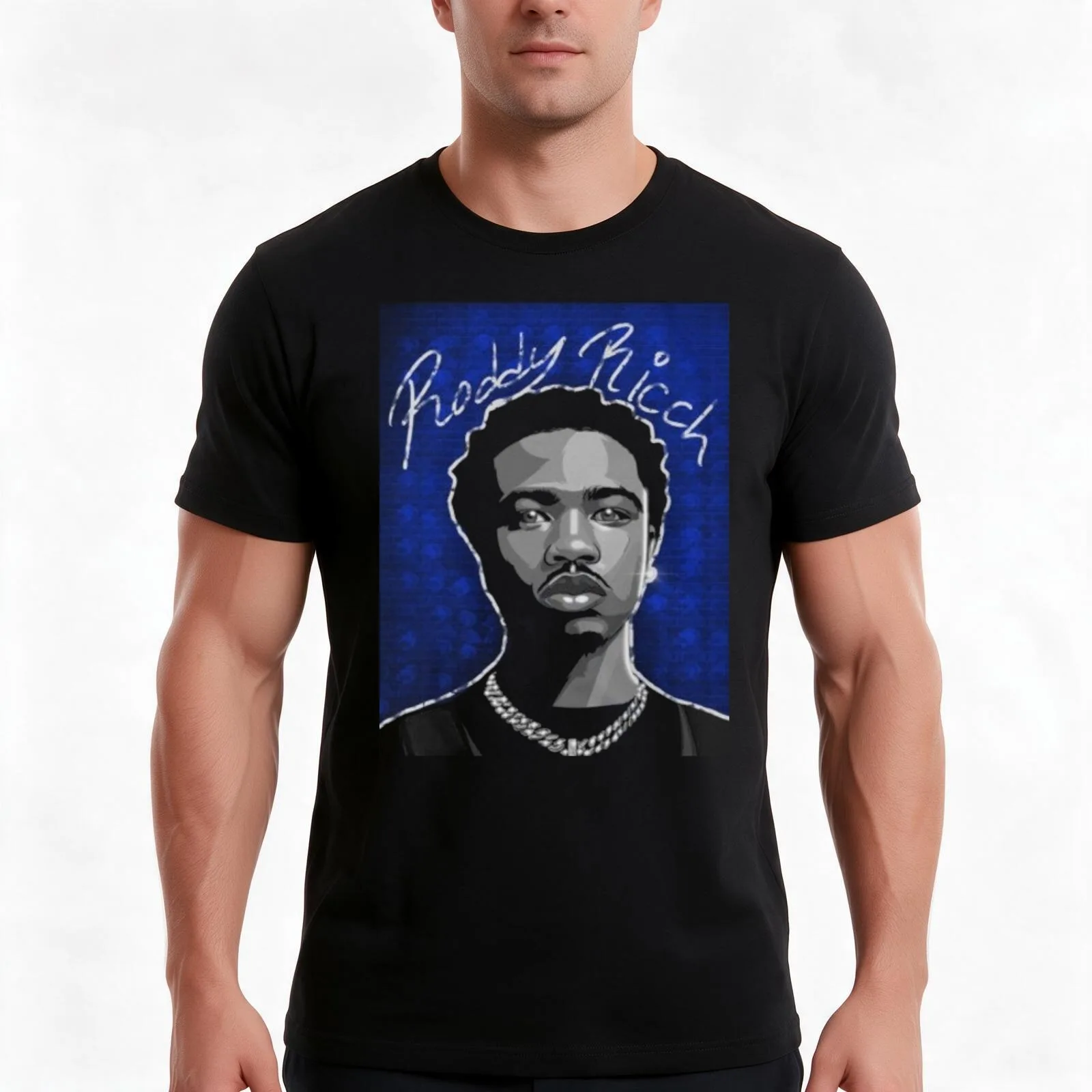 Roddy Ricch singer T-Shirt Summer Casual Cotton Tee Oversized Streetwear Tops Vintage Graphic Print Loose Fit Short Sleeve