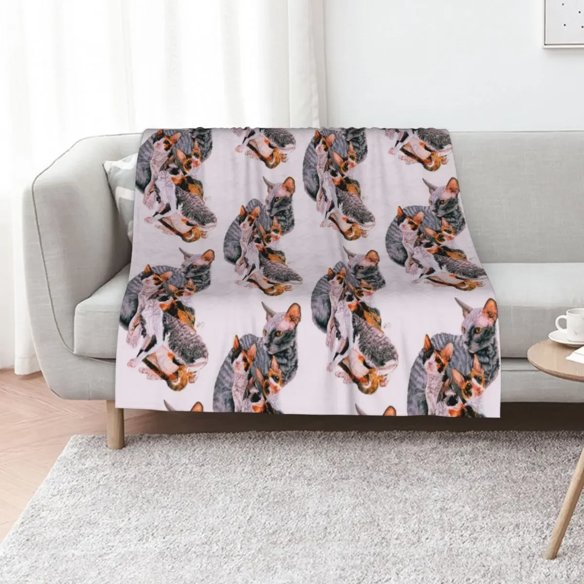 

Cornish Rex Assortment Throw Blanket decorative Winter beds Multi-Purpose Decoratives Blankets