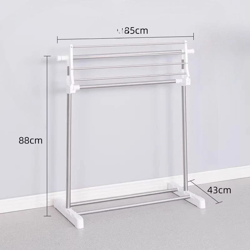 Picture 4: Large Capacity Folding Drying Rack, Stainless Steel Telescoping Towel & Clothing Rack for Home Bathroom Bedroom