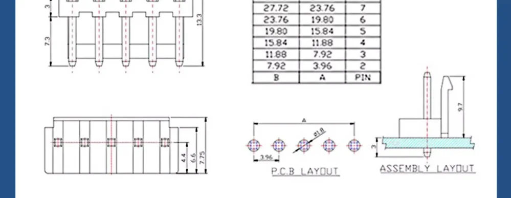 500~1000 Stück VH3.96 Gerader Stecker Gebogene Buchse 2P 3P 4P 5P 6P 7P 8P 10P Steckerabstand 3,96 mm Hochleistungsstecker – Detail 2