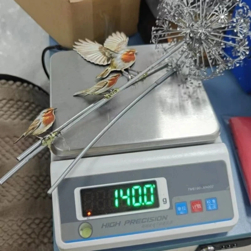 Metal Robin Bird Wind Spinner Garden Stake 3 Birds Dandelion Sculpture Yard Art Decor Outdoor Lawn Patio Flower Balcony Decor