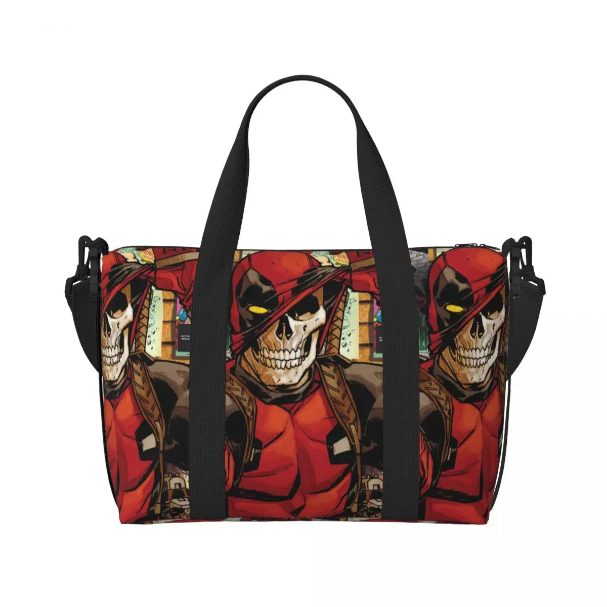 Custom Cool Deadpool Tote Bag for Women Big Capacity Gym Beach Travel Bags