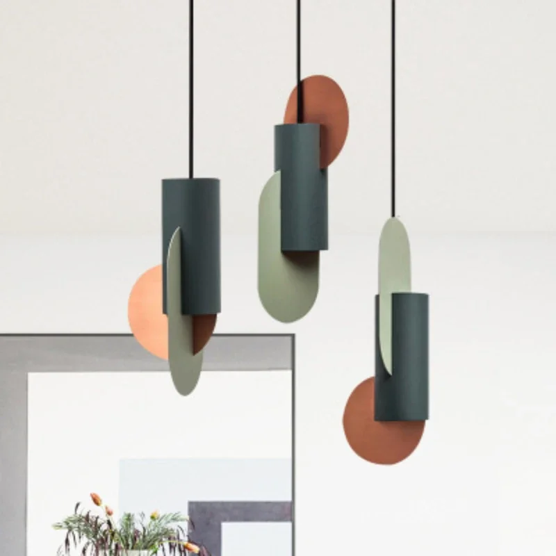 TechHPDanish Designer Pendant Lights Creative Splicing Iron Hanglamp For Dining Room Bedroom Nordic