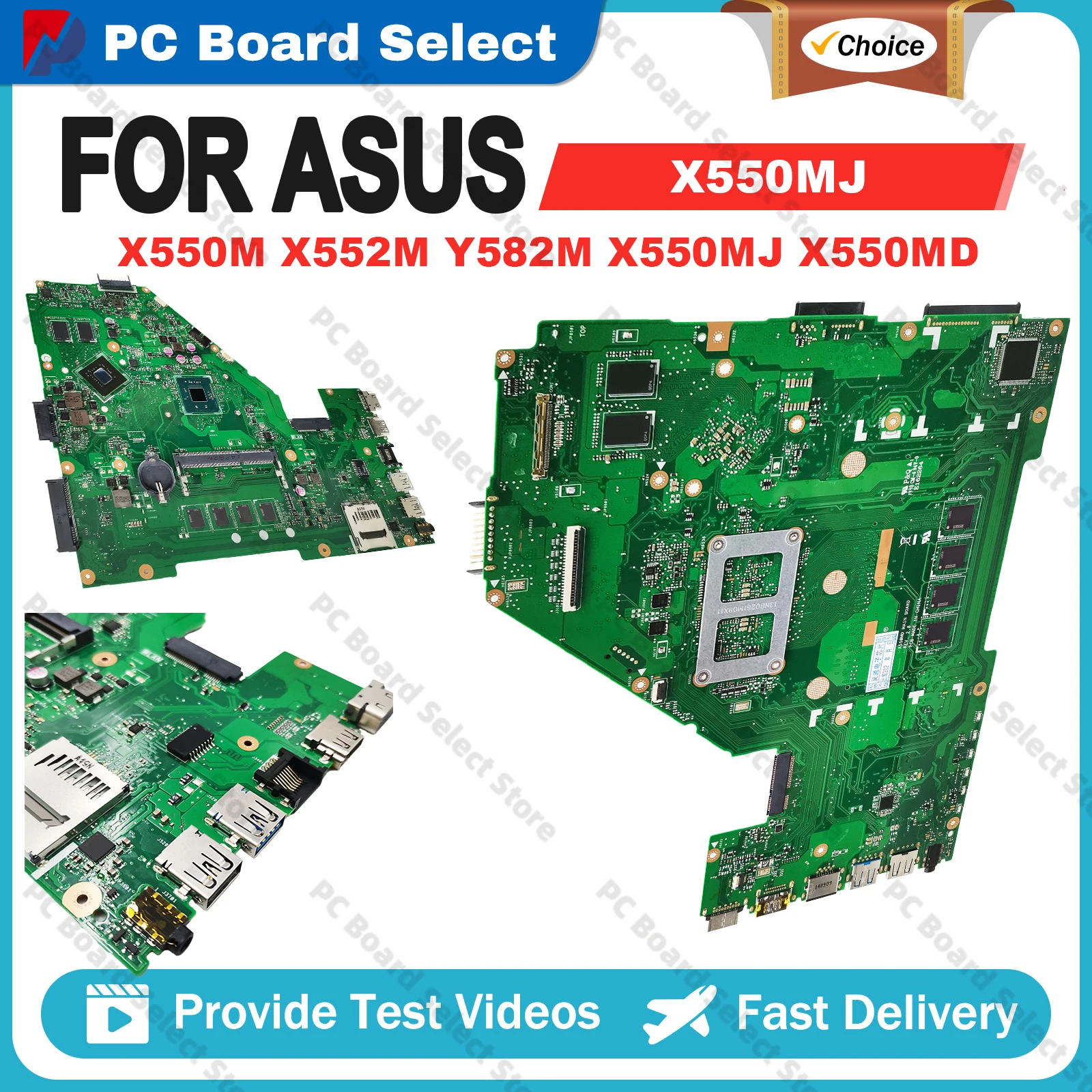 X550MJ Laptop Motherboard For ASUS VivoBook X550M X552M Y582M X550MJ X550MD Mainboard W/ N3540 N3530 CPU 0G/4G-RAM 100% Tests OK