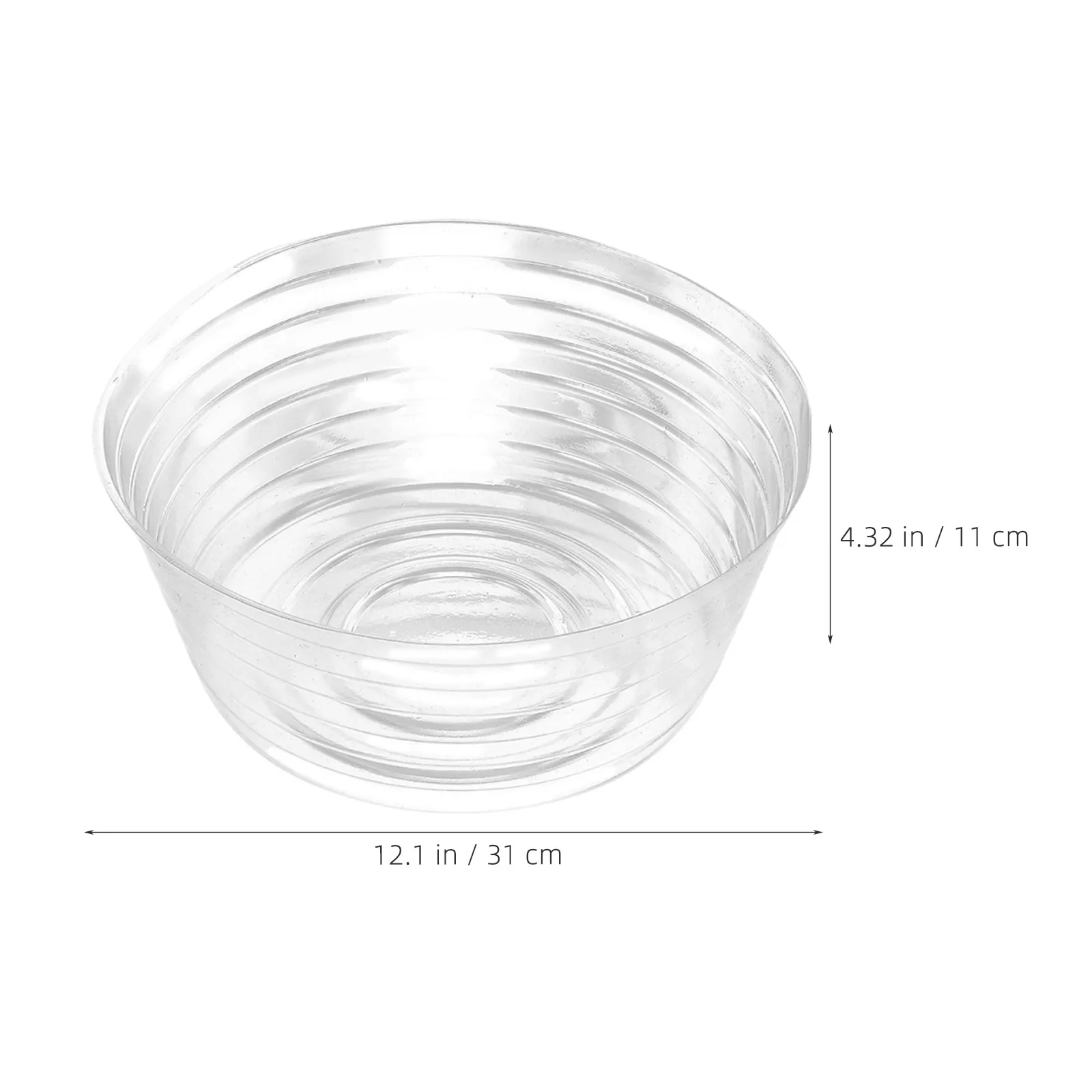 10Pcs Plastic Plant Deep Saucers Clear Flowerpot Deep Tray 12.2x4.3in Leakproof Basket Liners Stable Placement for Home Garden