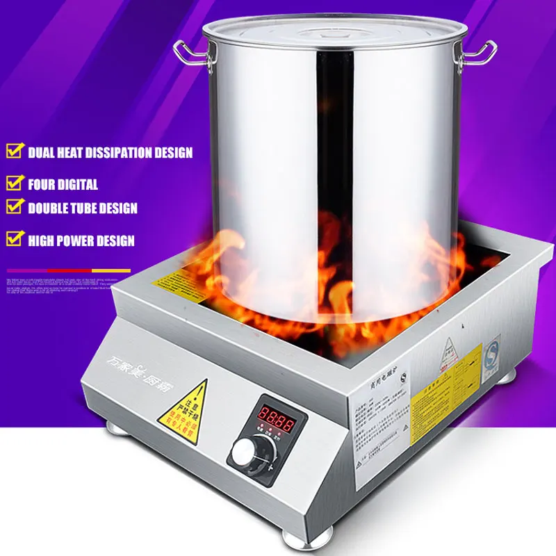 Commercial Induction Cooker 6kw Flat High Power Soup Boiled Noodle Cooking Machine Canteen Industrial Electric Cooker