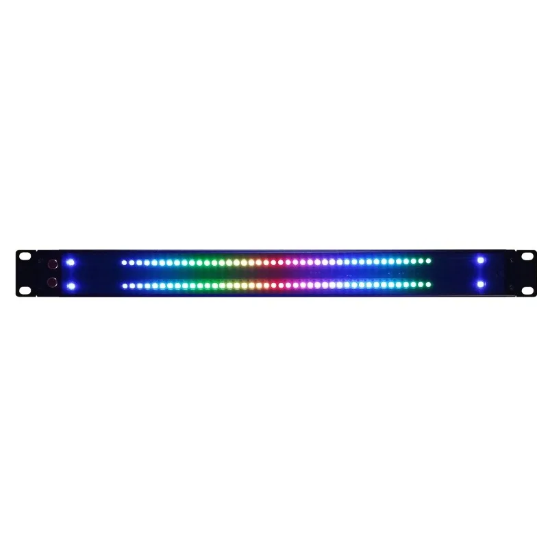 Professional Cabinet Music 1U Double Row Flashing RGB Music Rhythm Indicator Voice Control Volume Dynamic Melody Flash