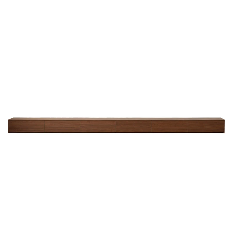 

Solid wood floor-to-ceiling TV cabinet Walnut minimalist modern simple size apartment storage cabinet Light luxury Italian r