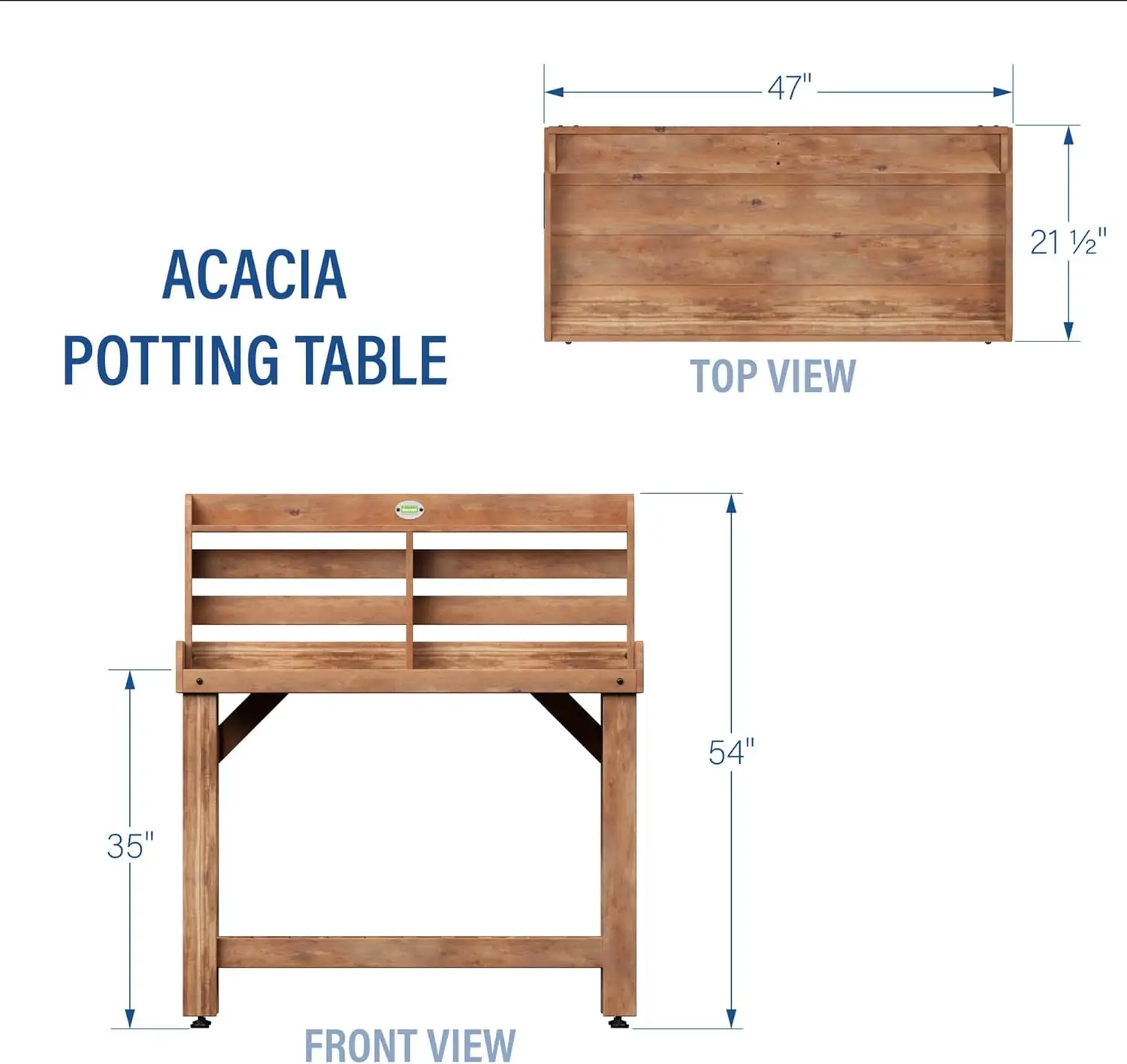 Table Serving Bar-Acacia Wood Potting Bench, Brown