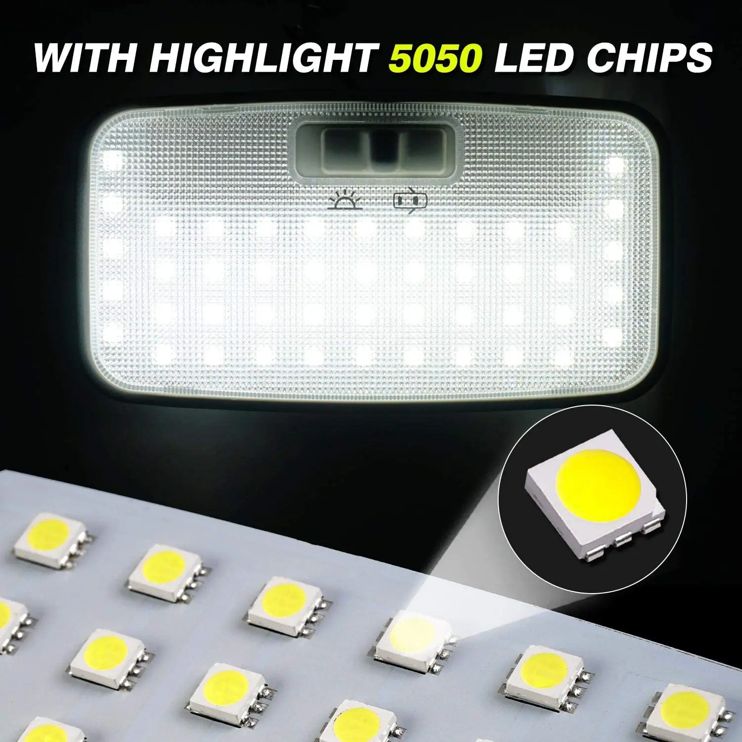 SMD Ultra Brilhante Dome Reading Lights, Luz LED Interior, Toyota RAV4 XA50, 2019, 2020, 2021, 2022, conjunto de 6 peças