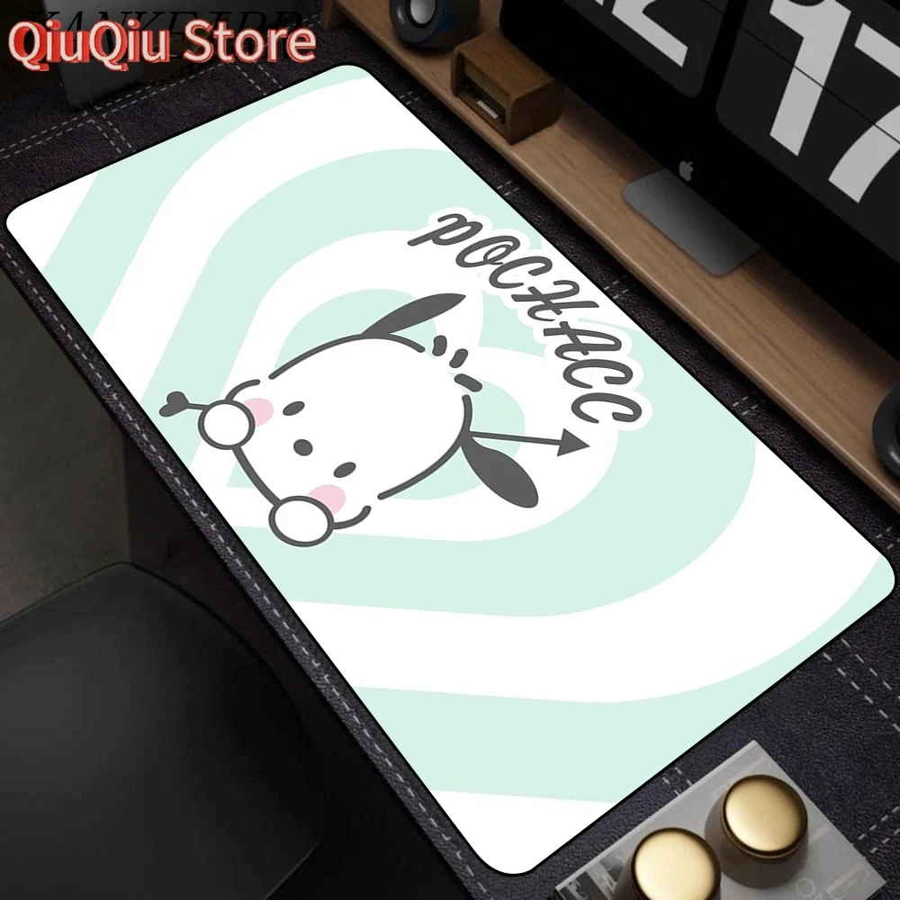 

Kawaii Pochacco Dog, милый большой коврик для мыши, компьютерный коврик с замком клавиатуры, нескользящий XXL коврик для мыши, коврик для письма, мультяшный коврик для офисного стола