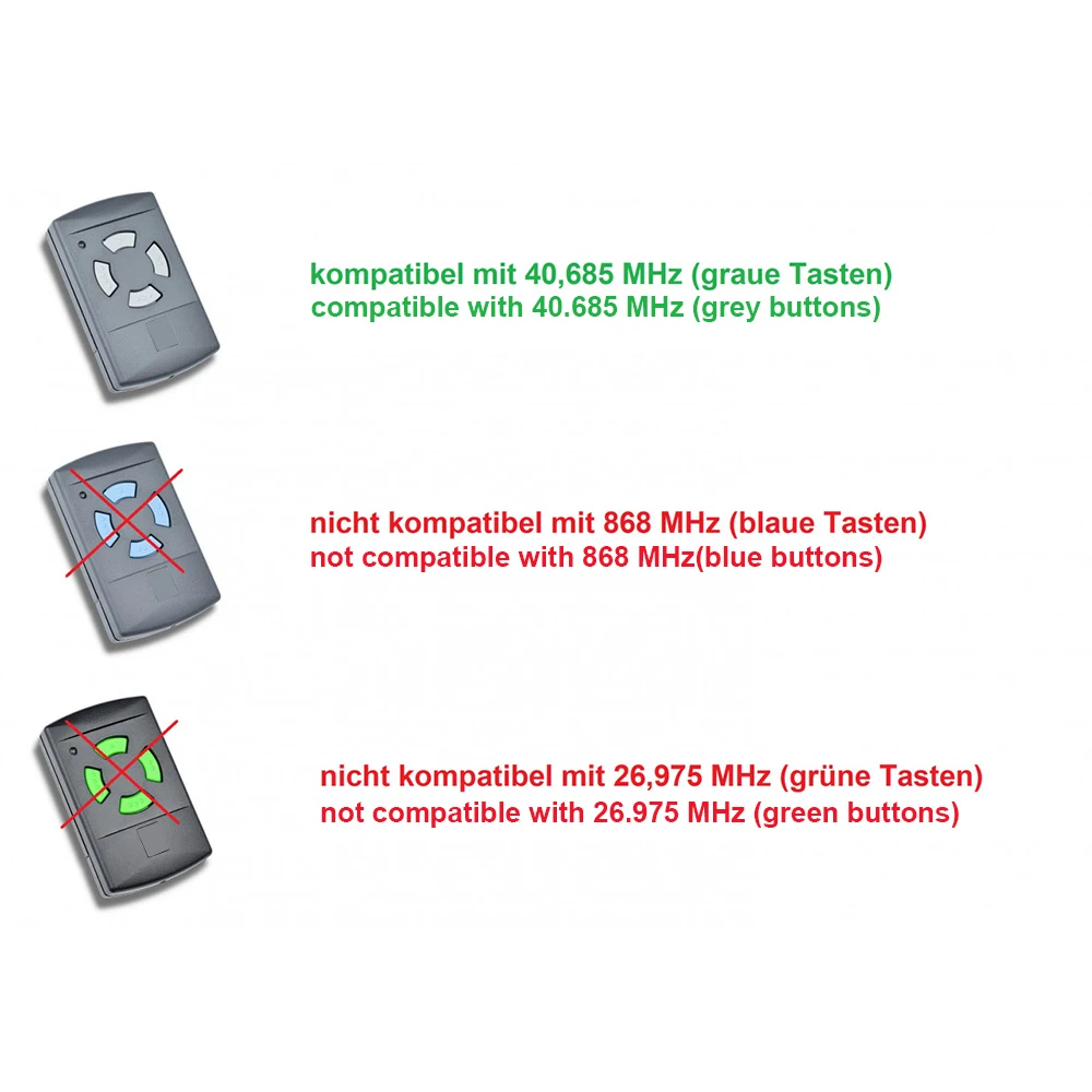 40MHz HORMANN Remote Control HSE2 HS2 HS4 HSM2 HSM4 40.685 mhz 2 4 Grey Buttons Garage Door Opener Transmitter