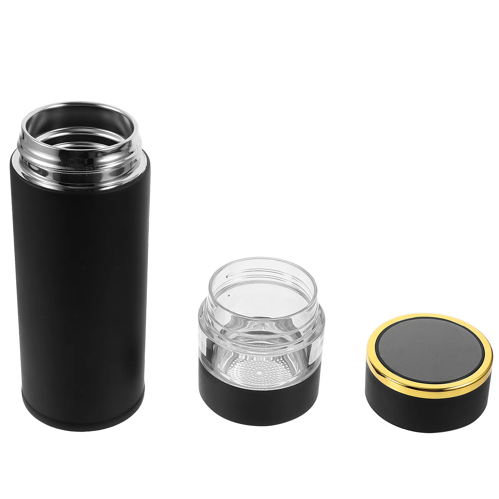 

Stainless Steel Thermal Bottle Portable Tea Water Separation Cup with Temperature Display Wide Mouth Leak Proof for Travel