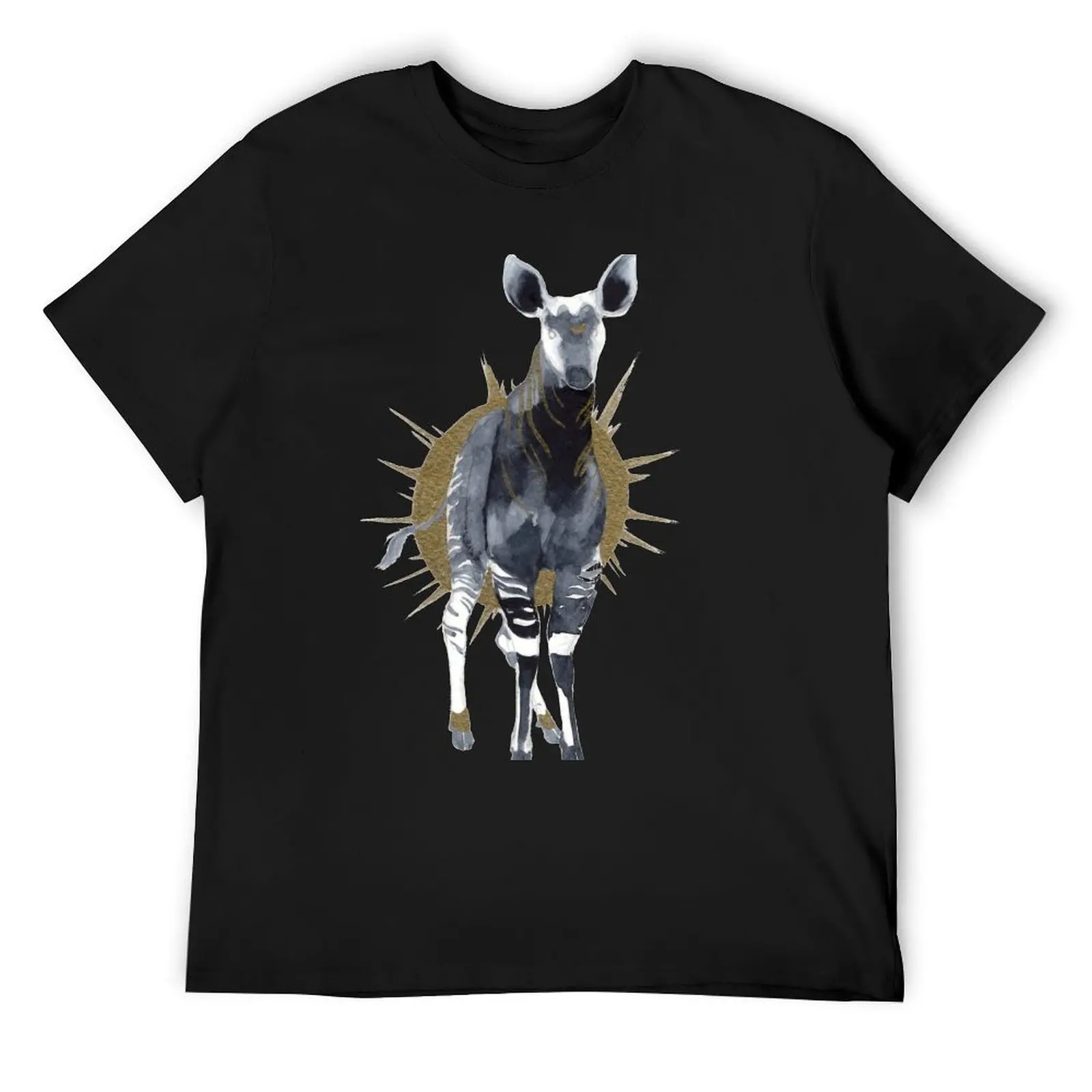 Watercolor Okapi T-Shirt essential t shirt cute tops t shirt men 100℅ cotton