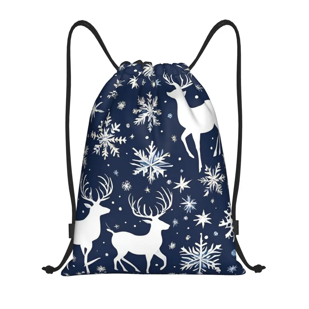

Christmas. Blue And White .8 Backpacks Portable Drawstring Bags Sundries Bag Book Bags for Man Woman Students