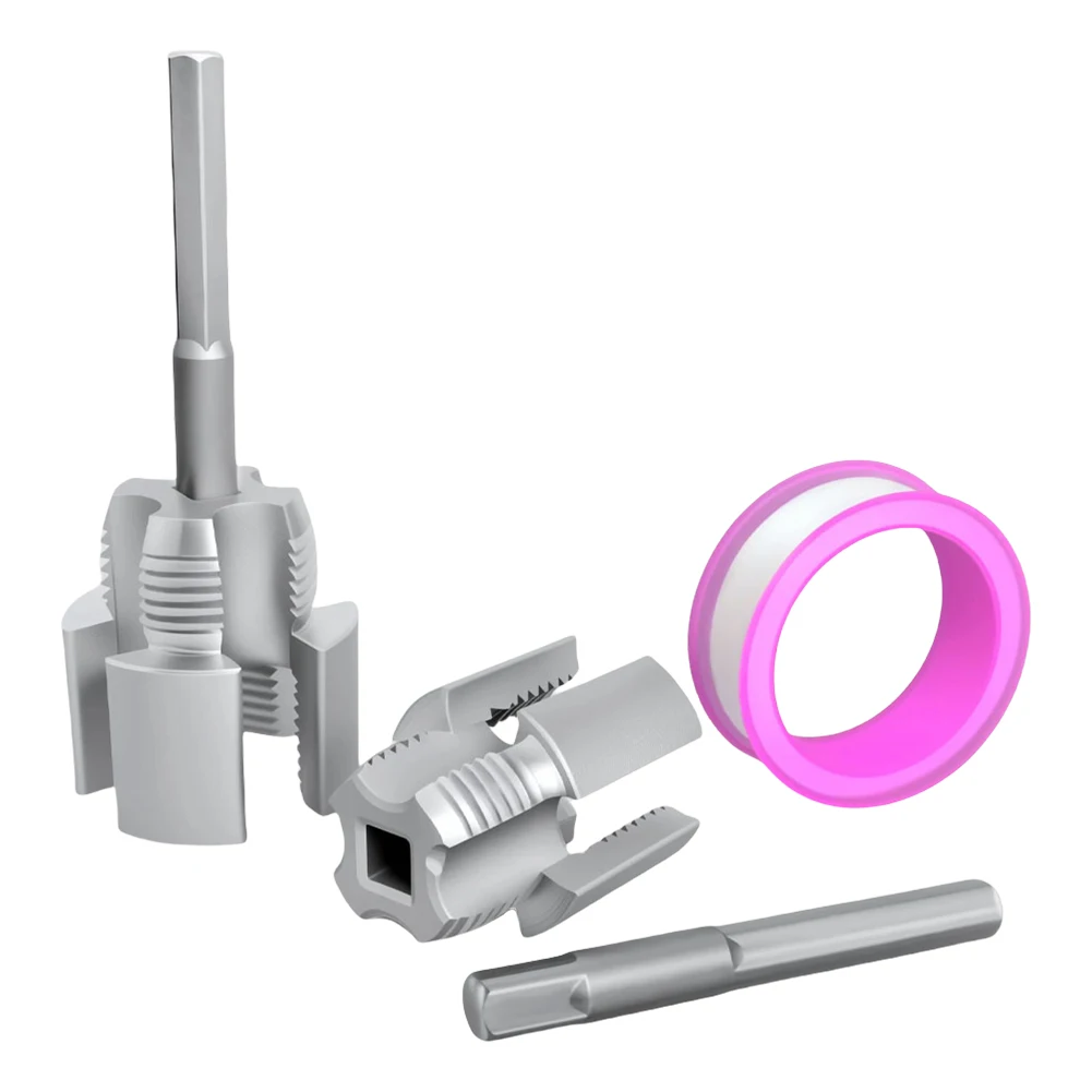 Integrated Internal & External Pipe Threading Tool 1/2 3/4 Inch PVC Pipe Threader Compatible Electric Drill Pipe Threader Kit