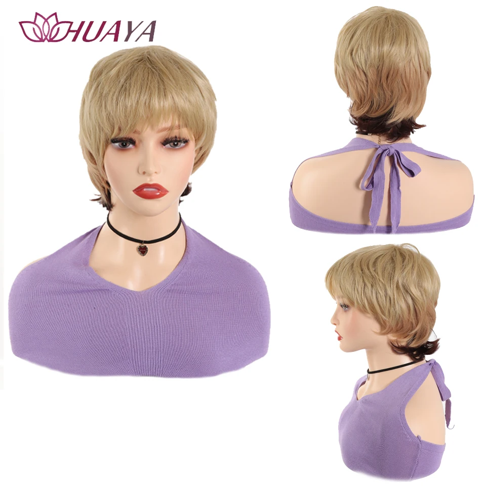 

Women's Headgear Synthetic Wig With short Hair And Curly Hair Is Suitable For Women To Wear Fiber High Temperature Silk Wig Head