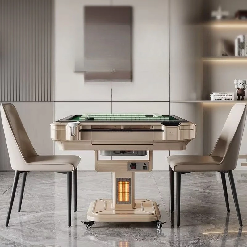 Fully Automatic Silent Mahjong Machine Foldable Low Noise 2 1 Dual Purpose Mahjong Table Electric Shuffling Heating