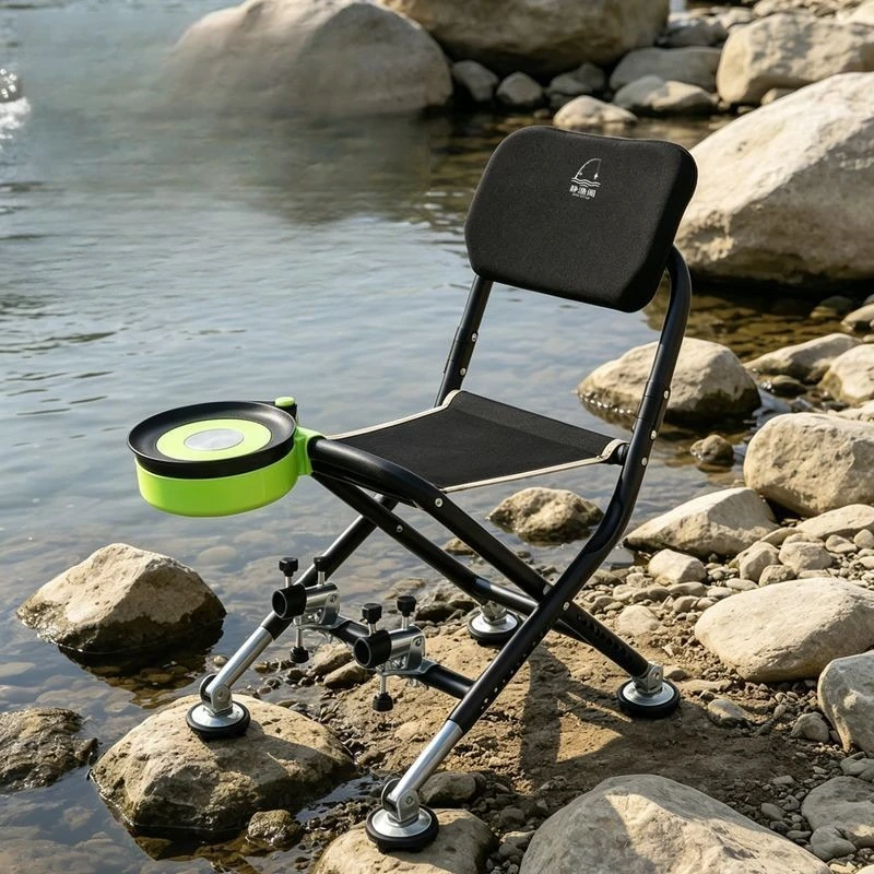 

Reinforced Knight Style Fishing Chair All Terrain Heavy Duty Foldable Portable Multifunctional Camping Seat for Outdoor Fishing