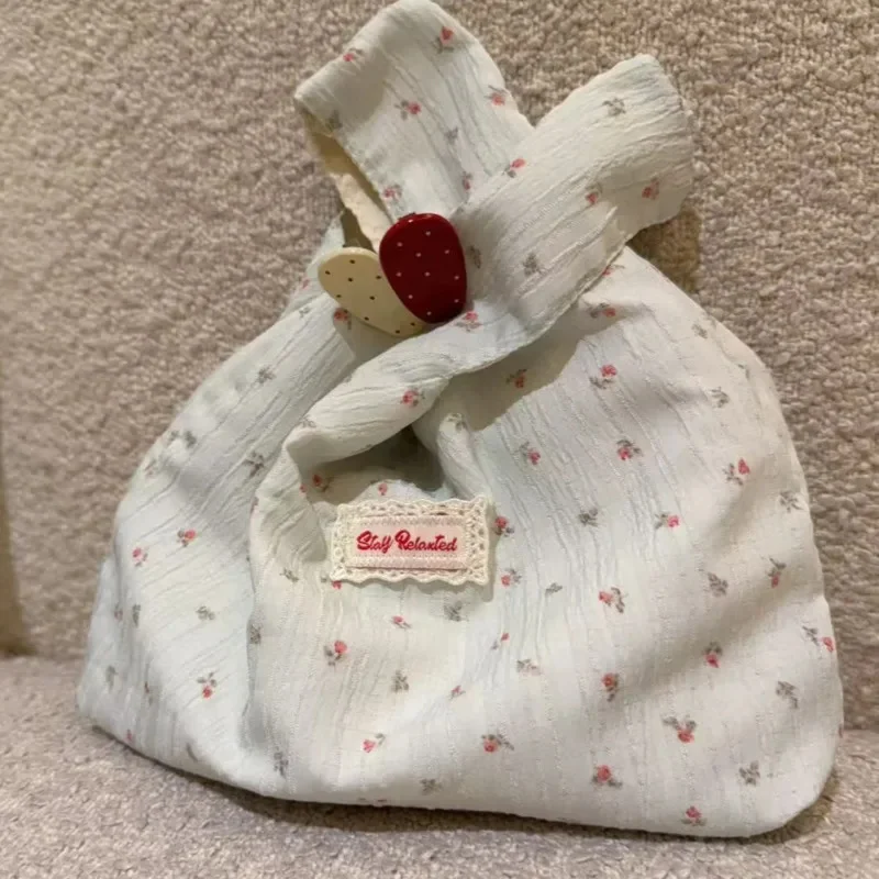 

Korean Print Lace Tote Bag With Letter Ins Shoulder Bag Cute Student Back To School Sweet High Capacity Handbag Commute Bag New