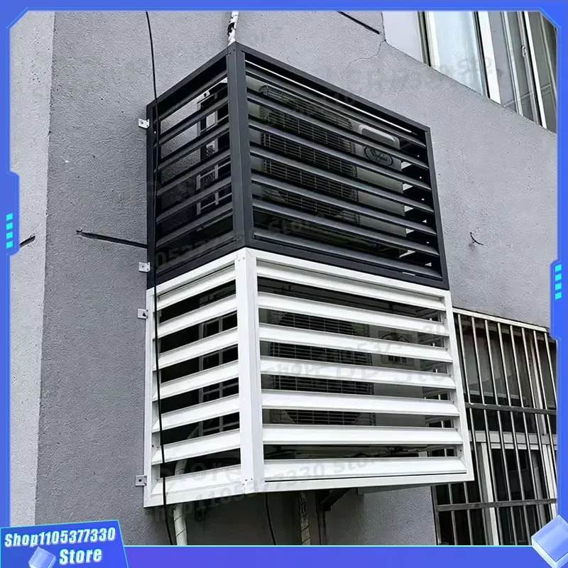 modern-wall-mounted-air-conditioner-cover-custom-rectangle-galvanized-steel-waterproof-blinds-industrial-style-stainless