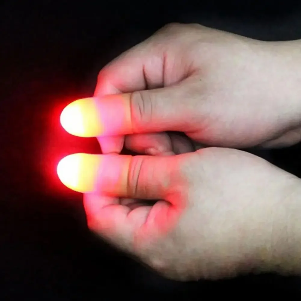 1Pc Thumb Finger Light Magic Thumbs Light Toys per adulti Magic Trick puntelli Led lampeggiante Fingers Halloween Party giocattoli per bambini