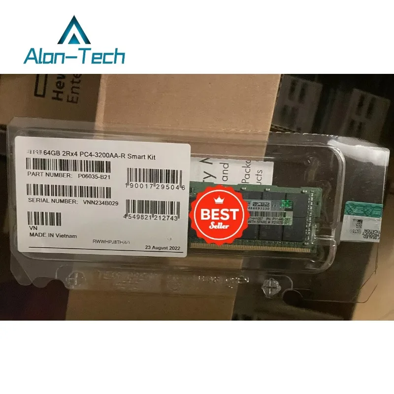 

NEW For H-P P06035-B21 P11446-0A1 HPE 2RX4 64GB DDR4 PC4-3200AA RDIMM ECC Server Memory