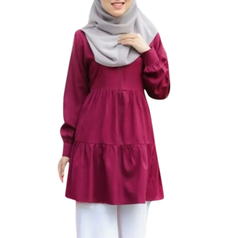 Muslim Women Blouse Islamic Clothing for Girls Long Sleeve Tops Woman Islamism Blouses Abayas for Women Turkish T-shirts