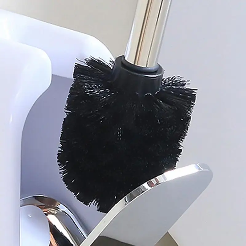 Universal Replacement Toilet Brush Head Holder Round White And Black Ball Shaped Toilet Brushes Home  Bathroom Supplies