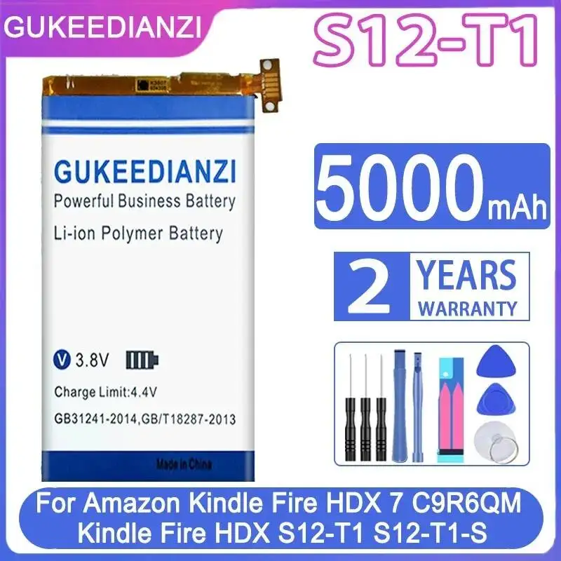 

Lightweight For Amazon Kindle Fire HD X7 C9R6QM Kindle Fire Hdx S12-T1 S12-T1-S Tablet Battery Premium Replacement 5000mAh
