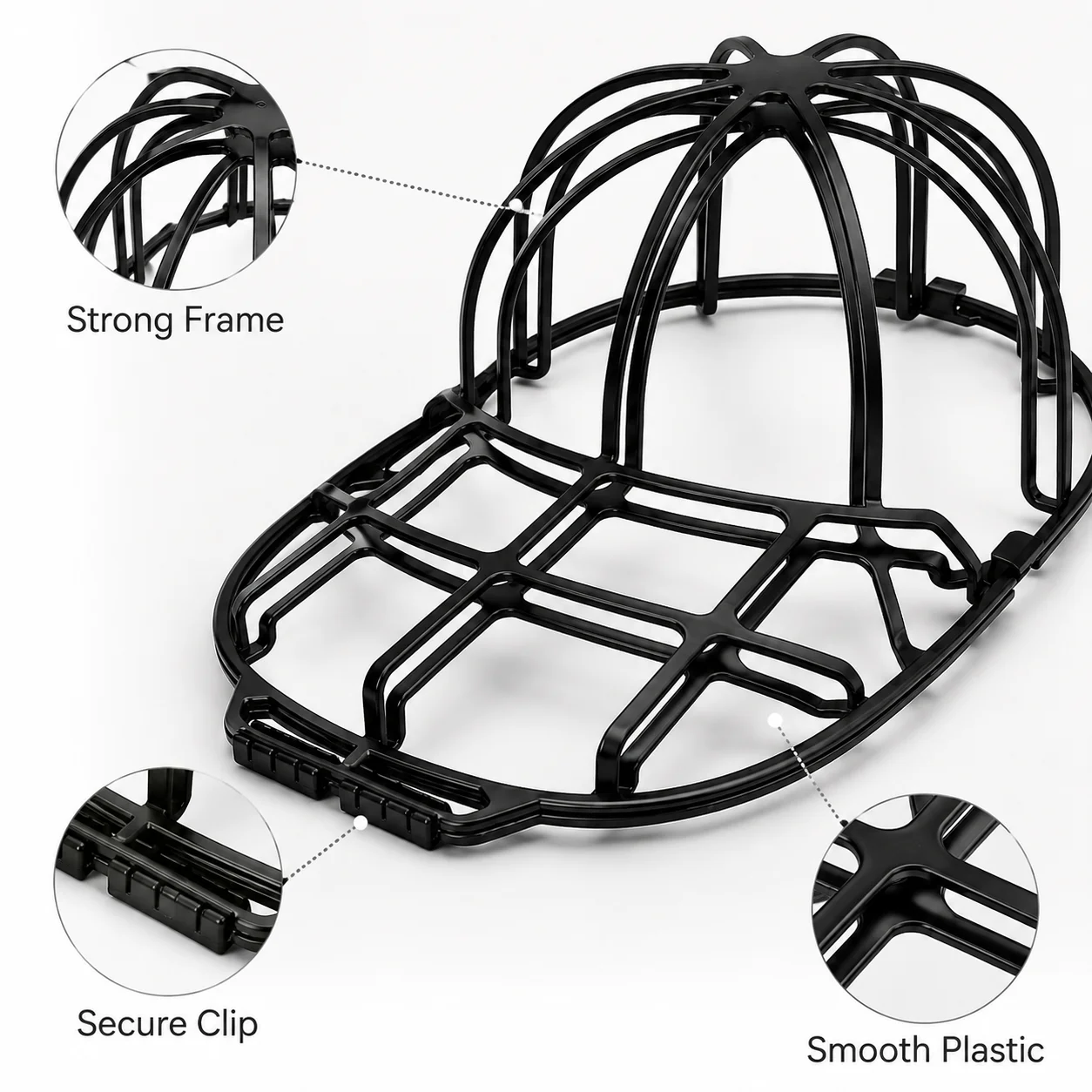 Baseball Cap Washer Frame Hat Washing Cage Shape Protector Reusable Detachable Cap Holder for Washing Machine Cleaning