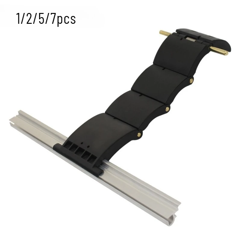 1/2/5/7 PCS Profile Roller Door Locking Strap Auto Catch Bracket 5 Sections Garage Door Curtain Bracket Black