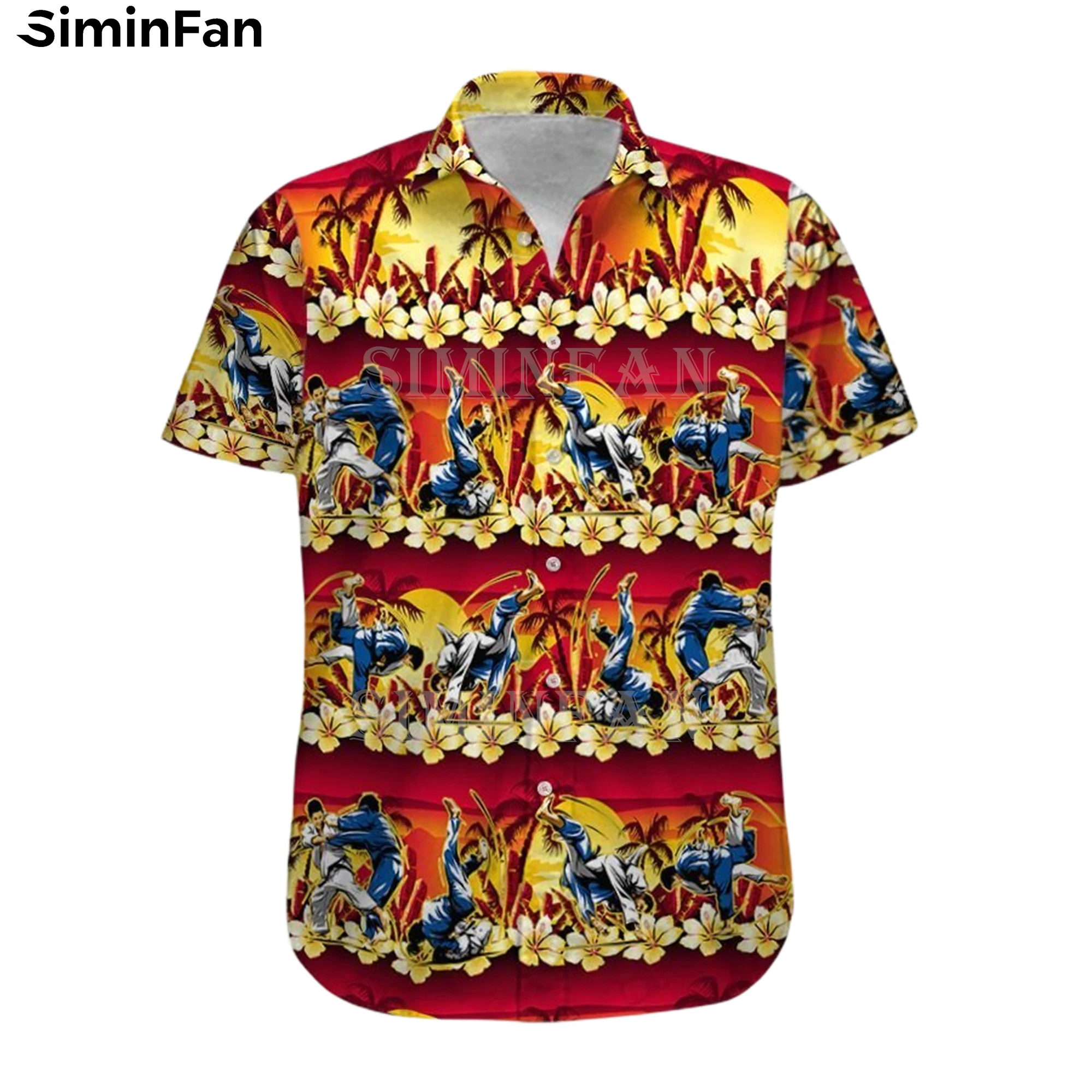 JUDO FIGHTERS Colorful 3D Printed Mens Hawaiian Aloha Shirts Male Luxury Camisa Summer Beach T-Shirt Unisex Stylish Tees Top 03