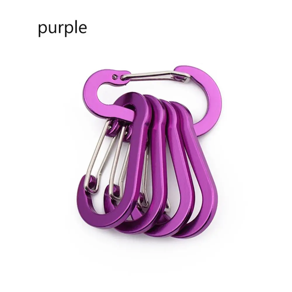 Durable Hiking Hook Fishing Aluminium Alloy S-shape Carabiner Snap Clip Keychain Spring Buckle