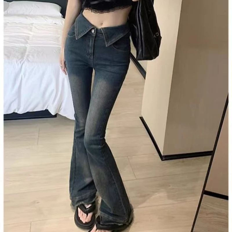 

Slim Elastic Denim Pant Women Flare Jeans Vintage Tight Trousers Autumn Spring Fashion Female Skinny Jeans Casual Flare Pants