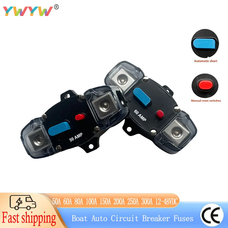 50A 60A 80A 100A 150A 200A 250A 300A Car Truck Audio Circuit Breaker Fuse Reset Car Boat Auto Waterproof Safety Fuse Accessories