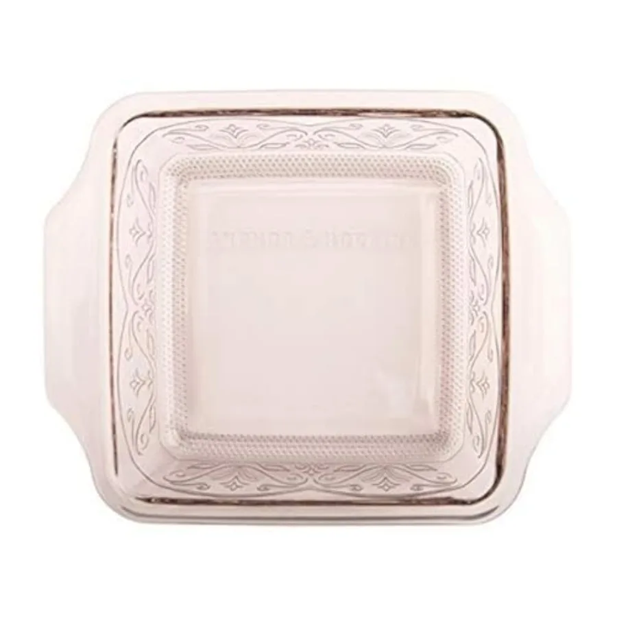 

Square Baking Dish Glass 8 x 8 Embossed Rose