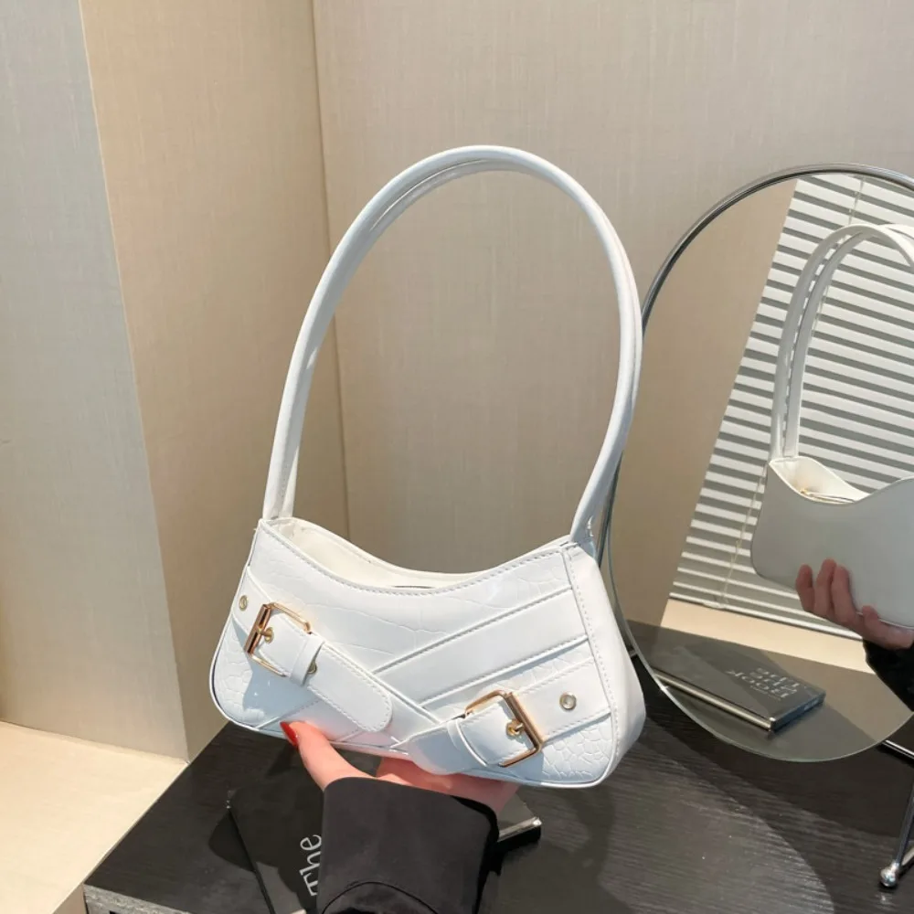 

Винтажный новый дизайн, сумка подмышки с пряжкой на ремне, Harajuku, готическая сумка на плечо Y2k, повседневная сумка в стиле панк для девочек, уличная сумка