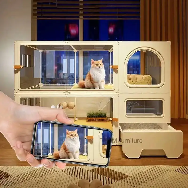 

Бытовые минималистичные клетки для кошек с домами, кошачьи туалеты, кошачья коробка, встроенная домашняя маленькая компактная маленькая клетка для кошек