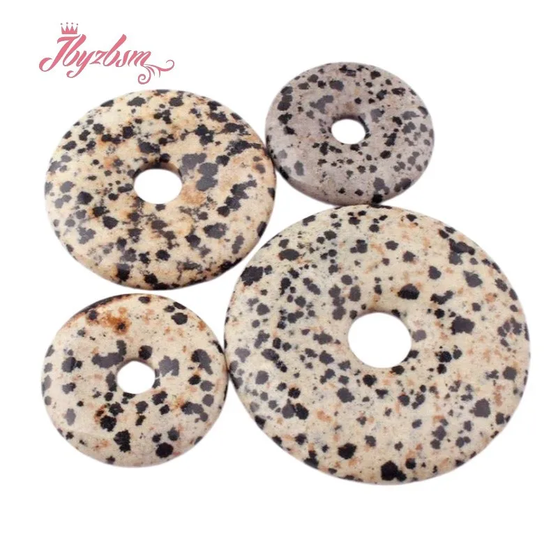 Donut Ring Dalmatian Jasper Beads,30/40/50mm Natural Stone for DIY Accessories  Charm Necklace Bracelet Jewelry Making 1 Pcs