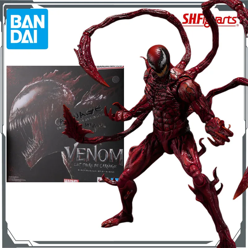 

BANDAI Original S.H.Figuarts Carnage (Venom 2: Carnage Unleashed) Аниме Фигурки Игрушки для мальчиков Рождественские модели Украшения