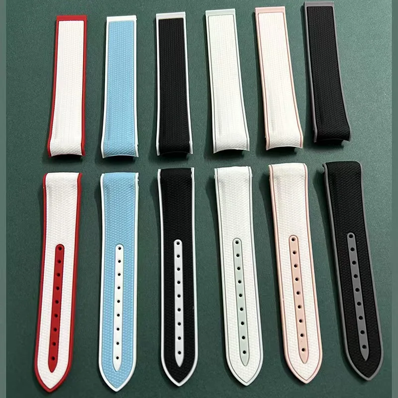 Para Omega × Swatch co-branded Planet Snoopy MoonSwatch Speedmaster correa de reloj de goma curvada pulsera de 20mm