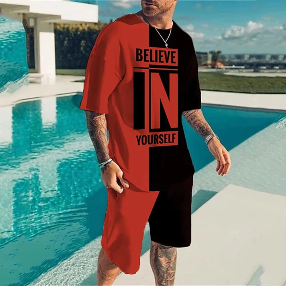 ฤดูร้อนผู้ชายกีฬาชุดเด็กขนาดใหญ่ TShirt ชุดสดชื่น TOP Y2K สไตล์พิมพ์ 3D ผู้หญิง TShirt ชุดผู้ชายชุดสูท